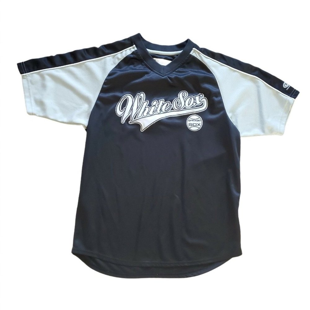 Chicago White Sox Youth Shirt Black Large 10/12 Performance Short Sleeve